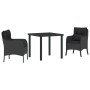 Conjunto de Comedor de Jardín 3 pcs Negro ratán sintético en Sillas de jardín | Comprar online en Foru.es