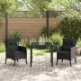 Conjunto de Comedor de Jardín 3 pcs Negro ratán sintético en Sillas de jardín | Comprar online en Foru.es