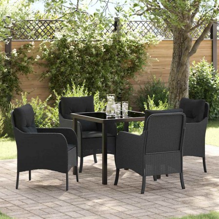 Conjunto de Comedor de Jardín 5 pcs Negro ratán sintético en Sillas de jardín | Comprar online en Foru.es
