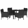 Conjunto de Comedor de Jardín 5 pcs Negro ratán sintético en Sillas de jardín | Comprar online en Foru.es