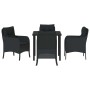 Conjunto de Comedor de Jardín 5 pcs Negro ratán sintético en Sillas de jardín | Comprar online en Foru.es