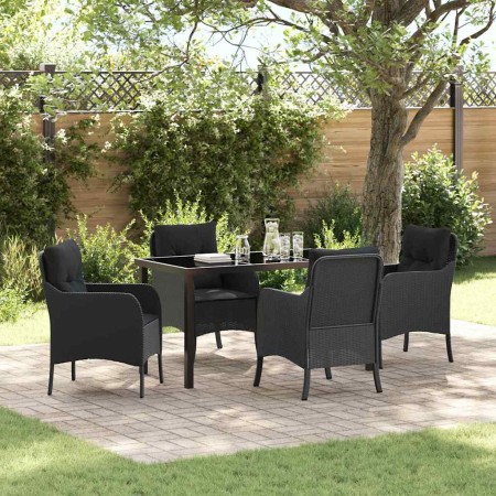 Conjunto de Comedor de Jardín 5 pcs Negro ratán sintético en Sillas de jardín | Comprar online en Foru.es