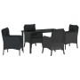 Conjunto de Comedor de Jardín 5 pcs Negro ratán sintético en Sillas de jardín | Comprar online en Foru.es