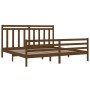 Estructura de cama madera maciza de pino marrón miel 200x200 cm de vidaXL, Camas y somieres - Ref: Foro24-3105338, Precio: 17...