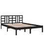 Estructura de cama de madera maciza negra 140x190 cm de vidaXL, Camas y somieres - Ref: Foro24-3105389, Precio: 158,52 €, Des...