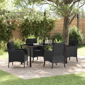 Conjunto de Comedor de Jardín 5 pcs Negro ratán sintético en Sillas de jardín | Comprar online en Foru.es