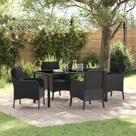 Conjunto de Comedor de Jardín 5 pcs Negro ratán sintético en Sillas de jardín | Comprar online en Foru.es