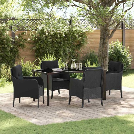 Conjunto de Comedor de Jardín 5 pcs Negro ratán sintético en Sillas de jardín | Comprar online en Foru.es