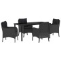 Conjunto de Comedor de Jardín 5 pcs Negro ratán sintético en Sillas de jardín | Comprar online en Foru.es