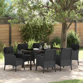 Conjunto de Comedor de Jardín 7 pcs Negro ratán sintético en Sillas de jardín | Comprar online en Foru.es