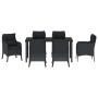 Conjunto de Comedor de Jardín 7 pcs Negro ratán sintético en Sillas de jardín | Comprar online en Foru.es