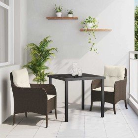 Conjunto de Comedor de Jardín 3 pcs Marrón ratán sintético en Sillas de jardín | Comprar online en Foru.es