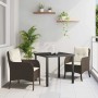 Conjunto de Comedor de Jardín 3 pcs Marrón ratán sintético en Sillas de jardín | Comprar online en Foru.es