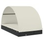 Tumbona 2 personas toldo redondo ratán PE negro 211x112x140 cm de vidaXL, Tumbonas - Ref: Foro24-319654, Precio: 273,77 €, De...