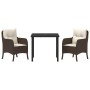 Conjunto de Comedor de Jardín 3 pcs Marrón ratán sintético en Sillas de jardín | Comprar online en Foru.es