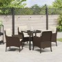 Conjunto de Comedor de Jardín con cojín 5 pcs Marrón Poliratán en Sillas de jardín | Comprar online en Foru.es
