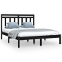 Estructura de cama de madera maciza negra 140x190 cm de vidaXL, Camas y somieres - Ref: Foro24-3105234, Precio: 159,62 €, Des...