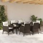 Conjunto de Comedor de Jardín con cojín 7 pcs Marrón Poliratán en Sillas de jardín | Comprar online en Foru.es