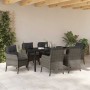 Conjunto de Comedor de Jardín con cojín 7 pcs Gris Poliratán en Sillas de jardín | Comprar online en Foru.es