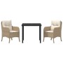 Conjunto de Comedor de Jardín con cojín 3 pcs Beige Poliratán en Sillas de jardín | Comprar online en Foru.es