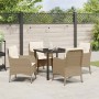 Conjunto de Comedor de Jardín con cojín 5 pcs Beige Poliratán en Sillas de jardín | Comprar online en Foru.es