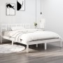 Estructura de cama de madera maciza blanca 140x190 cm de vidaXL, Camas y somieres - Ref: Foro24-3105386, Precio: 124,03 €, De...