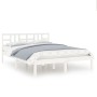 Estructura de cama de madera maciza blanca 140x190 cm de vidaXL, Camas y somieres - Ref: Foro24-3105386, Precio: 124,03 €, De...