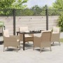 Conjunto de Comedor de Jardín con cojín 5 pcs Beige Poliratán en Sillas de jardín | Comprar online en Foru.es