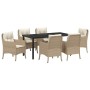 Conjunto de Comedor de Jardín 7 pcs Beige ratán sintético en Sillas de jardín | Comprar online en Foru.es