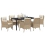 Conjunto de Comedor de Jardín 7 pcs Beige ratán sintético en Sillas de jardín | Comprar online en Foru.es