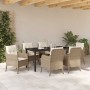 Conjunto de Comedor de Jardín 7 pcs Beige ratán sintético en Sillas de jardín | Comprar online en Foru.es