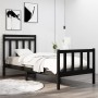 Estructura de cama madera maciza individual negra 75x190 cm de vidaXL, Camas y somieres - Ref: Foro24-3105344, Precio: 122,09...