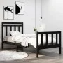 Estructura de cama madera maciza individual negra 75x190 cm de vidaXL, Camas y somieres - Ref: Foro24-3105344, Precio: 120,46...