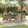 Conjunto de Comedor de Jardín con cojín 5 pcs Beige Poliratán en Sillas de jardín | Comprar online en Foru.es