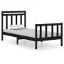 Estructura de cama madera maciza individual negra 75x190 cm de vidaXL, Camas y somieres - Ref: Foro24-3105344, Precio: 120,46...