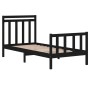 Estructura de cama madera maciza individual negra 75x190 cm de vidaXL, Camas y somieres - Ref: Foro24-3105344, Precio: 122,09...