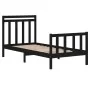 Estructura de cama madera maciza individual negra 75x190 cm de vidaXL, Camas y somieres - Ref: Foro24-3105344, Precio: 120,46...