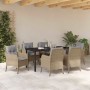 Conjunto de Comedor de Jardín con cojín 7 pcs Beige Poliratán en Sillas de jardín | Comprar online en Foru.es