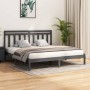 Estructura de cama de madera maciza de pino gris 200x200 cm de vidaXL, Camas y somieres - Ref: Foro24-3105272, Precio: 161,47...