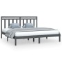 Estructura de cama de madera maciza de pino gris 200x200 cm de vidaXL, Camas y somieres - Ref: Foro24-3105272, Precio: 161,47...