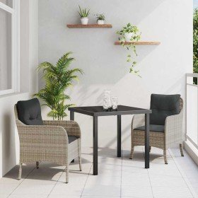 Conjunto de Comedor de Jardín 3 pcs Gris claro Poliratán en Sillas de jardín | Comprar online en Foru.es