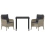 Conjunto de Comedor de Jardín 3 pcs Gris claro Poliratán en Sillas de jardín | Comprar online en Foru.es
