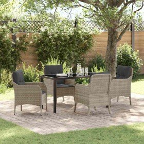 Conjunto de Comedor de Jardín 5 pcs Gris Claro ratán sintético en Sillas de jardín | Comprar online en Foru.es