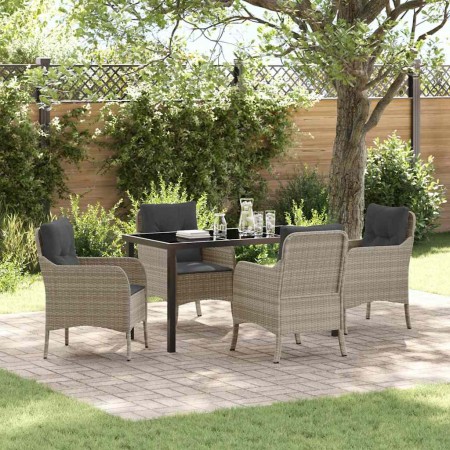 Conjunto de Comedor de Jardín 5 pcs Gris Claro ratán sintético en Sillas de jardín | Comprar online en Foru.es