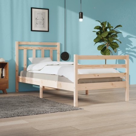 Estructura de cama madera maciza 90x200 cm de vidaXL, Camas y somieres - Ref: Foro24-3105300, Precio: 91,85 €, Descuento: %