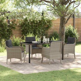 Conjunto de Comedor de Jardín 5 pcs Gris claro Poliratán en Sillas de jardín | Comprar online en Foru.es