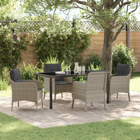 Conjunto de Comedor de Jardín 5 pcs Gris claro Poliratán en Sillas de jardín | Comprar online en Foru.es