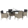Conjunto de Comedor de Jardín 5 pcs Gris claro Poliratán en Sillas de jardín | Comprar online en Foru.es