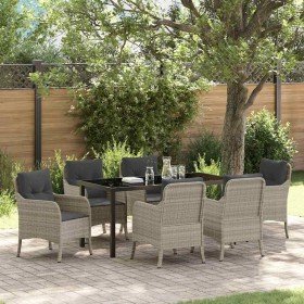 Conjunto de Comedor de Jardín 7 pcs Gris Claro ratán sintético en Sillas de jardín | Comprar online en Foru.es