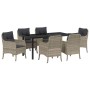 Conjunto de Comedor de Jardín 7 pcs Gris Claro ratán sintético en Sillas de jardín | Comprar online en Foru.es
